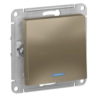Выключатель Atlasdesign 1кл. с инд шампань сх.1а 10А