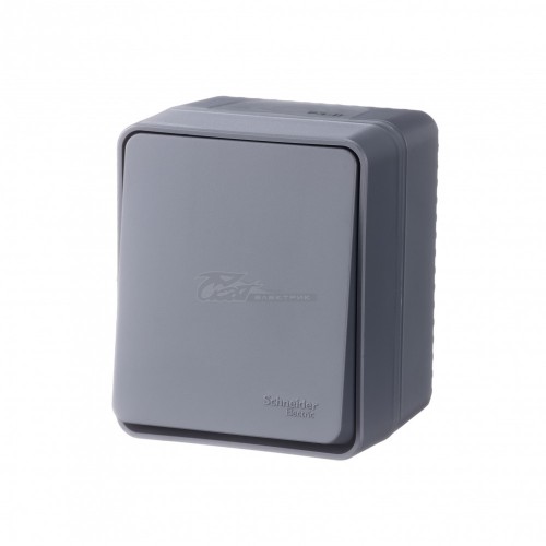 Выключатель Atlasdesign PROFI 1кл о/у антрацит 10А IP54