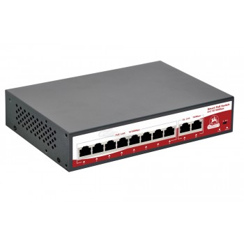 Коммутатор PoE 8 + 2 Uplink 10/100Mbps 802.3af/at 30 Вт/порт SarmatT
