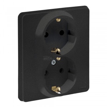 Розетка 2м с/з 16А антрацит Legrand INSPIRIA