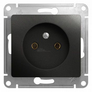 Розетка 1-местная б/з с/п антрацит Glossa