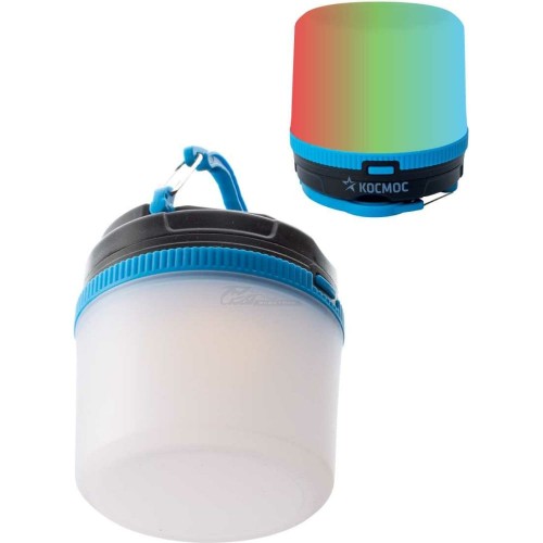 Фонарь кемпинговый, походный 2Вт теплый свет+RGB 3xAAА ABS пластик Космос