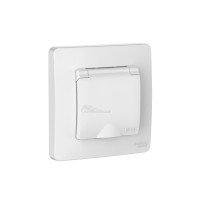 Розетка Blanca с/у 1м с/з, шторки с крышкой 16А 250В IP44 белая