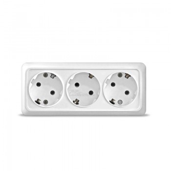 Розетка 3-мест откр уст. с/з Universal Олимп О1161