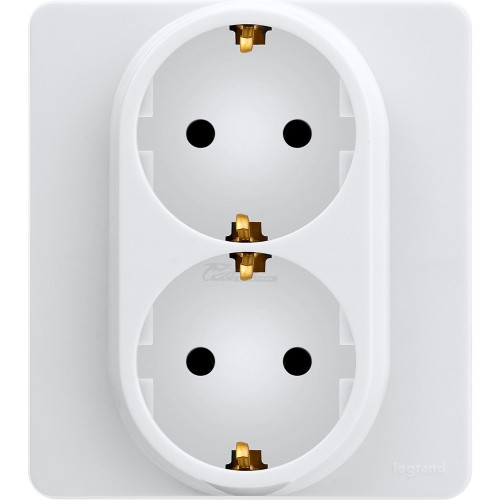Розетка 2м с/з 16А белый Legrand INSPIRIA