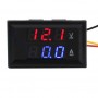 Вольтметр-амперметр 0,56' кр+син LED 100В 10А DC на панель