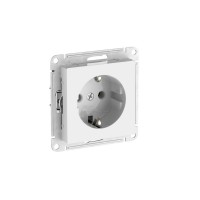 Розетка Atlasdesign (прижимные контакты) 1мест. с/з белая 16А