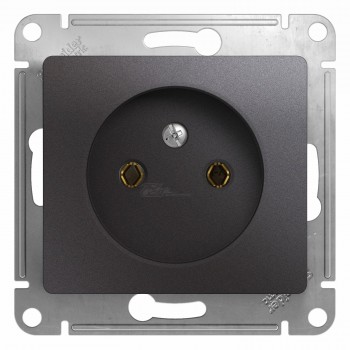 Розетка 1-местная б/з с/п графит Glossa