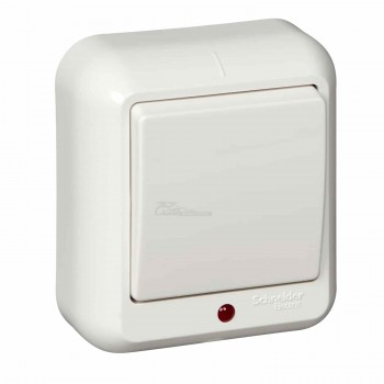 Выключатель 1-клавишный о/п с индикатором Прима