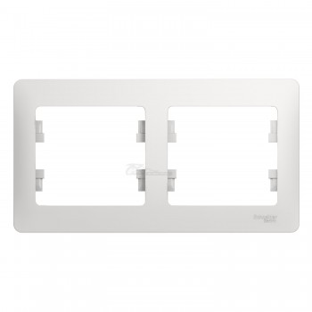 Рамка 2-местная горизонтальная белая Glossa