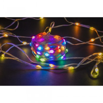 Гирлянда светодиодная умная нить 12,0м 66LED IP20 RGB, прозрачный провод, Wi-Fi, пульт Navigator