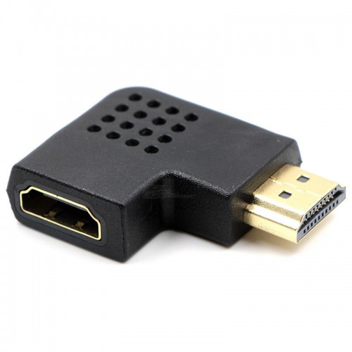 Переходник гн HDMI - шт HDMI угловой горизонтальный (левый изгиб)