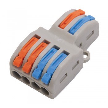 Клемма 222-424 на 2 контактные группы, 2 вывода на полюс 0,08-4мм2 Stekker