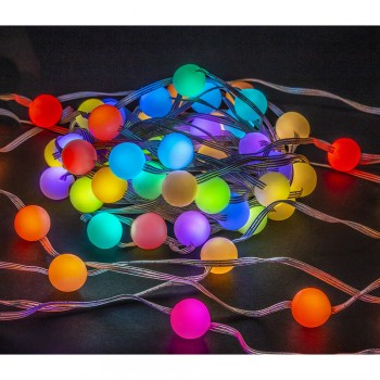 Гирлянда светодиодная умная шарики 12,0м 66LED IP20 RGB, прозрачный провод, Wi-Fi, пульт Navigator