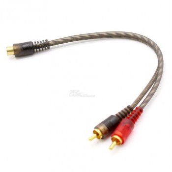Шнур 1RCA гн x 2RCA шт 0,2м (Y-разветвитель)