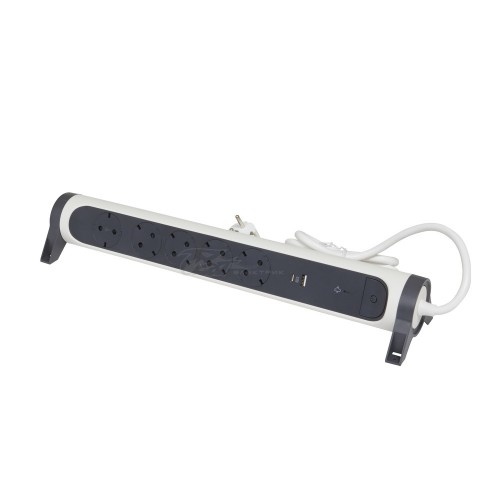 Удлинитель Legrand 1,5м 5роз, 2xUSB A+C (3А), УЗИП 16А поворотный