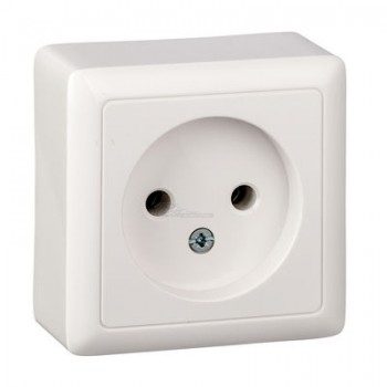 Розетка 1-местная б/з о/п белая ХИТ
