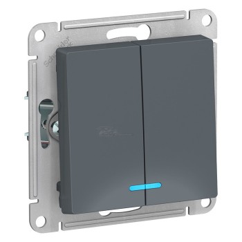 Выключатель Atlasdesign 2кл. с инд грифель сх.5а