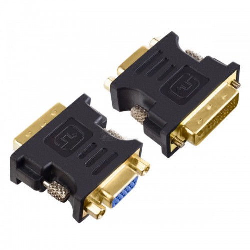 Переходник гнездо VGA - штекер DVI-A пластик Perfeo