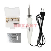 Паяльник-выжигатель 20-50Вт 220в (22 насадки,подставка) REXANT