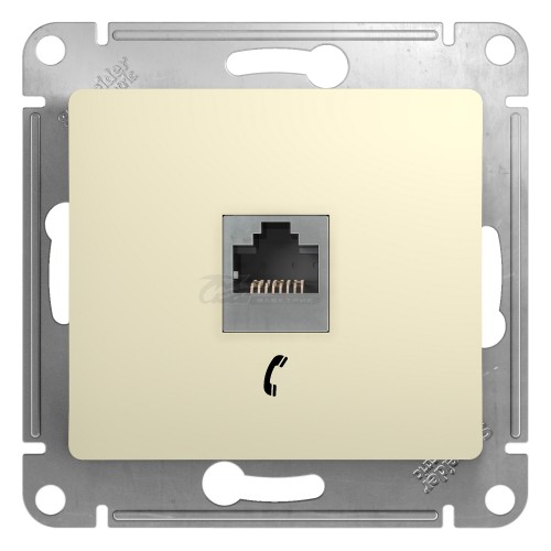 Розетка телефонная RG11 Glossa крем GSL000281Т