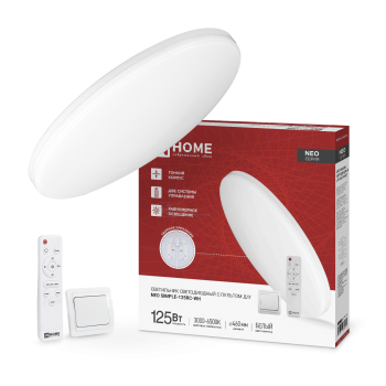 Светильник светодиодный NEO SIMPLE 125Вт 230В 3000-6500К 1000лм 460х67мм белый с ПДУ IN HOME