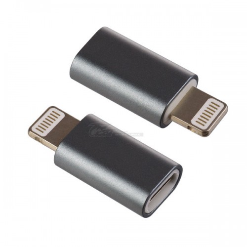 Переходник для iPhone гнездо MicroUSB - штекер Lightning серый Perfeo