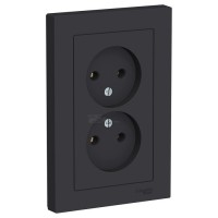 Розетка Atlasdesign 2м карбон б/з в сборе