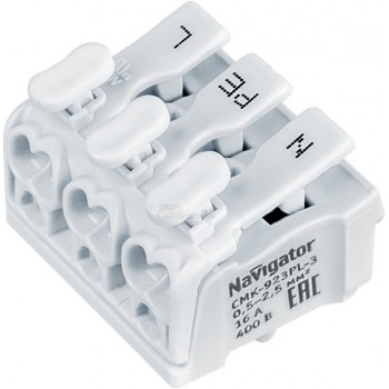 Клемма Navigator 61072 NTC-CMK 923 пружинная 3x2,5