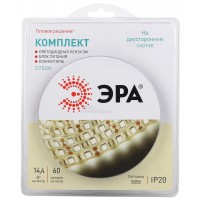 Комплект LED ленты 12v 2700k 5050 14,4Вт/м IP20 5м ЭРА