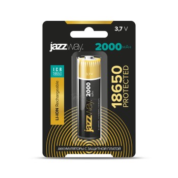 Аккумулятор Li-ion 18650 3.7v 2000mA*h с защитой JazzWay