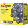 Гирлянда светодиодная Navigator нить 11,5м 100LED 8режимов IP20 зеленый шнур Белый