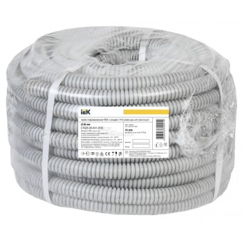 Труба гофрированная ПВХ с прох. d-20 IEK (упаковка 10м)