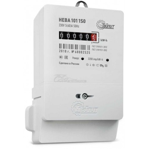 Счетчик электроэнергии 1-ф НЕВА 101 1,0 к.т. 220V 5-60A 1SO однотарифный механическое табло
