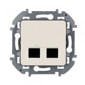 Розетка RJ45x2 категория 5е UTP слоновая кость Legrand INSPIRIA