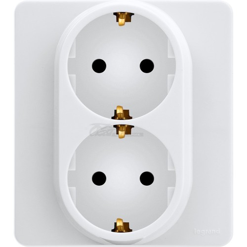Розетка 2м с/з 16А белый Legrand INSPIRIA