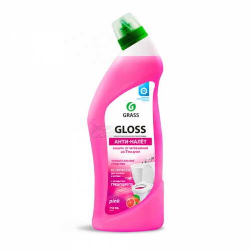 Средство чистящее Gloss pink гель для ванны и туалета 750мл Grass