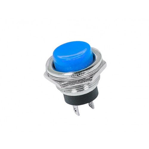 Кнопка металл 250V 2А (2с) (ON)-OFF d16.2 синяя REXANT