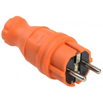 Вилка сетевая IEK Омега с/з IP44 прямая термопласт 16А оранжевая