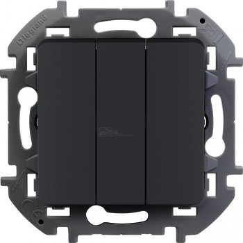 Выключатель 3кл 10 AX антрацит Legrand INSPIRIA
