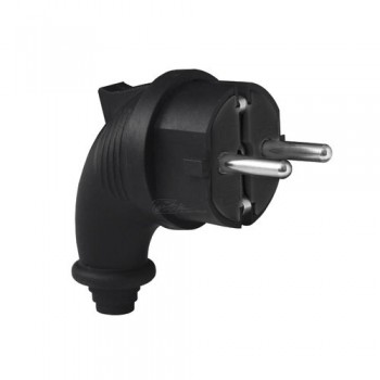 Вилка сетевая Universal с/з IP44 каучук угловая