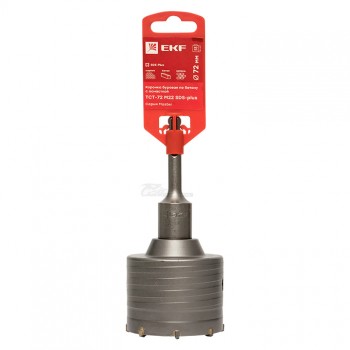 Коронка по бетону 72мм буровая EKF Master с оснасткой TCT-72 М22 SDS-plus