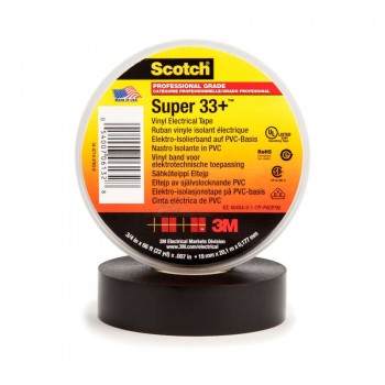 Изолента 3М Scotch Super 33+ морозостойкая черная ПВХ 19мм*20м
