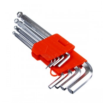 Набор ключей шестигранных 9 предметов 1,5-10мм удлиненные с шаром ЕРМАК