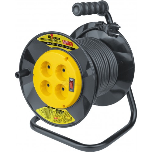 Удлинитель Navigator 4роз 40м б/з 2х1мм² на катушке