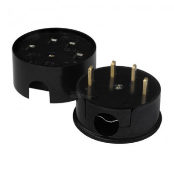 Вилка + розетка 3-фаз 380в 32А черная о/у Universal