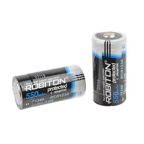 Аккумулятор Li-ion 16340 (123А) 3.0v 550mAh с защитой SR-2 ROBITON