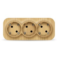 Розетка 3м о/п с/з 16А сосна Universal IONICH