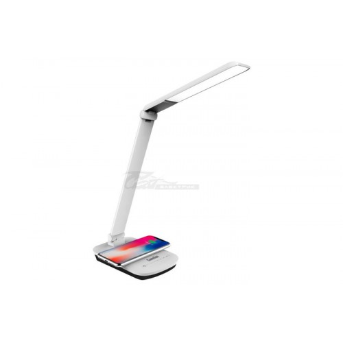 Светильник настольный KD-825 белый LED 8w 4500K регул. яркости, беспроводная зарядка