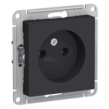 Розетка Atlasdesign 1мест. б/з карбон 16А